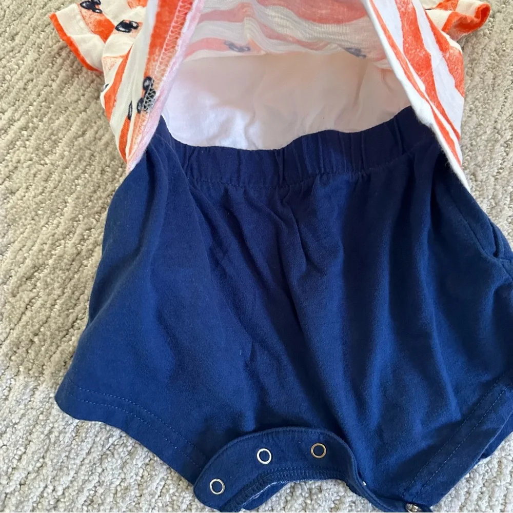 Baby GAP Disney Mickey Mouse 2-in-1 Romper Tee Shorts 3-6M